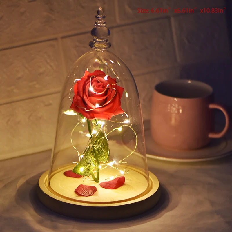 Dropshipping Galaxy Rose Eternal Flowers Preserved Rose In Glass Dome Christmas Valentine Gifts for Her US 3-5 Days Delivery