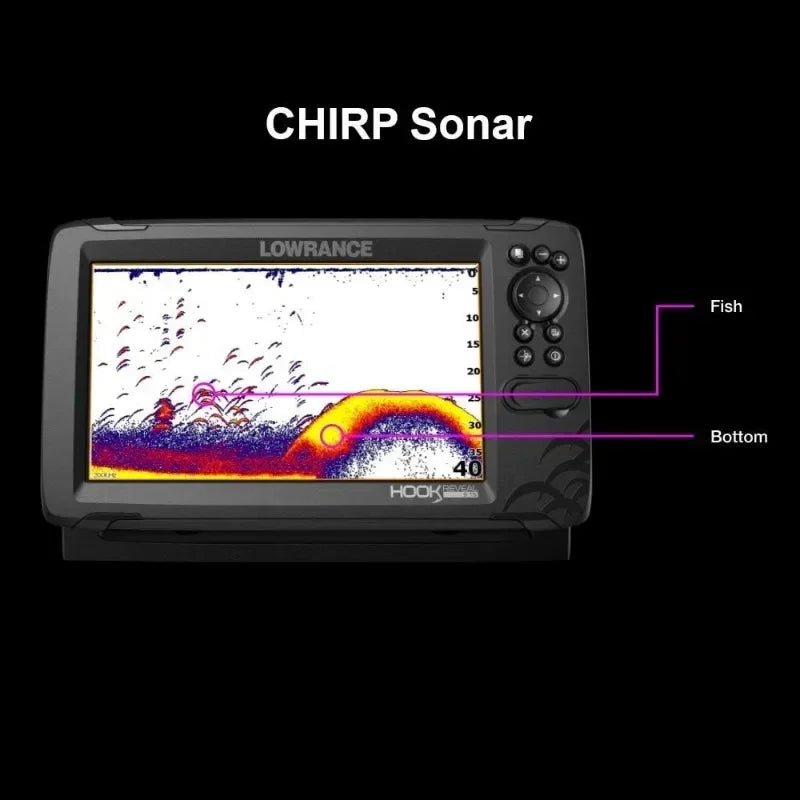 Reveal 7 Inch Fish Finders with Transducer, Plus Optional Preloaded Maps，live scope fishfinder