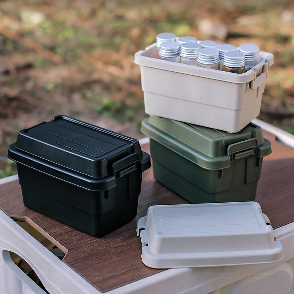 Multifunctional Outdoor Storage Box Seasoning Bottle Set Storage Box 1.1L Portable Napkin Paper Tissue Storage Case for Camping