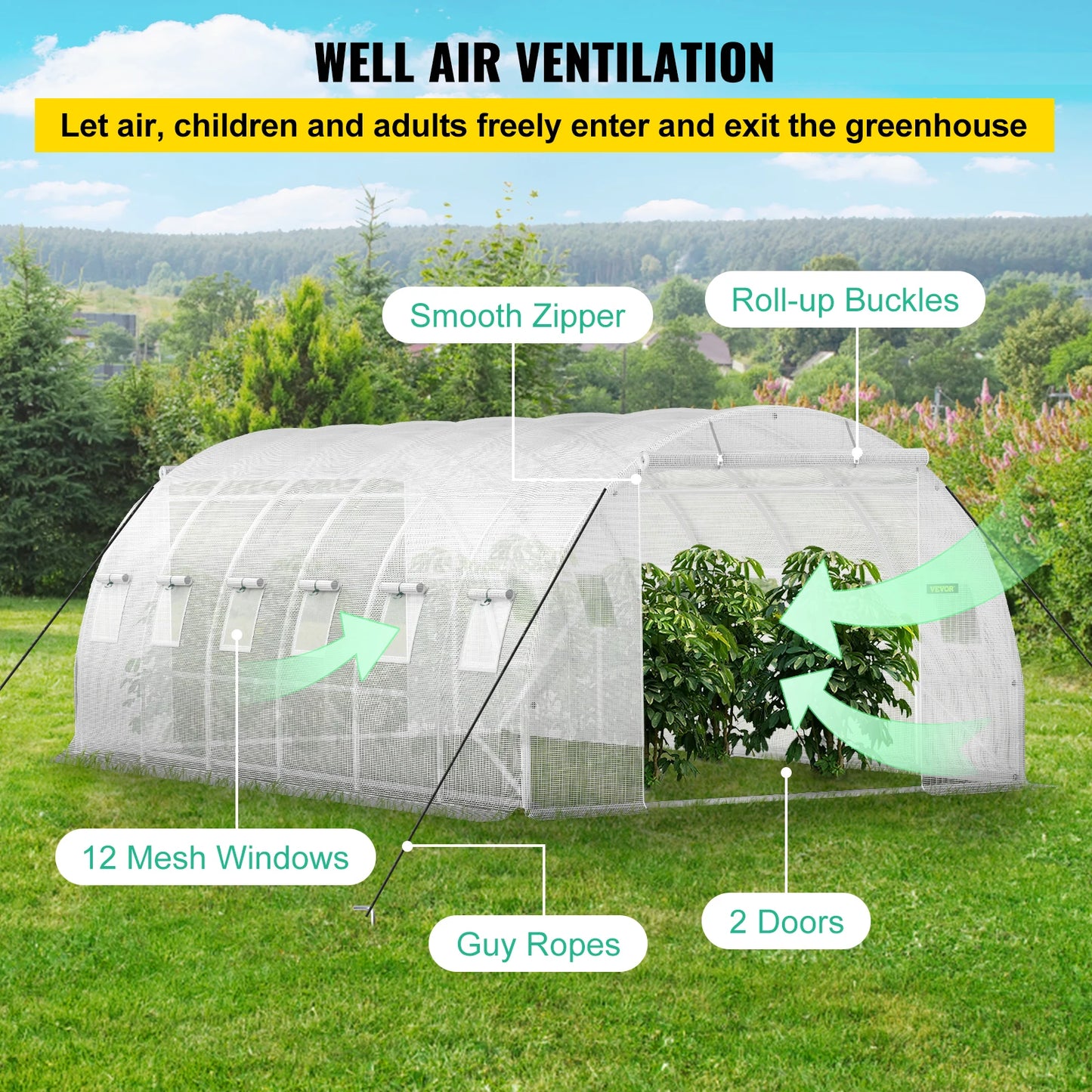 Walk-in Tunnel Greenhouse Galvanized Frame