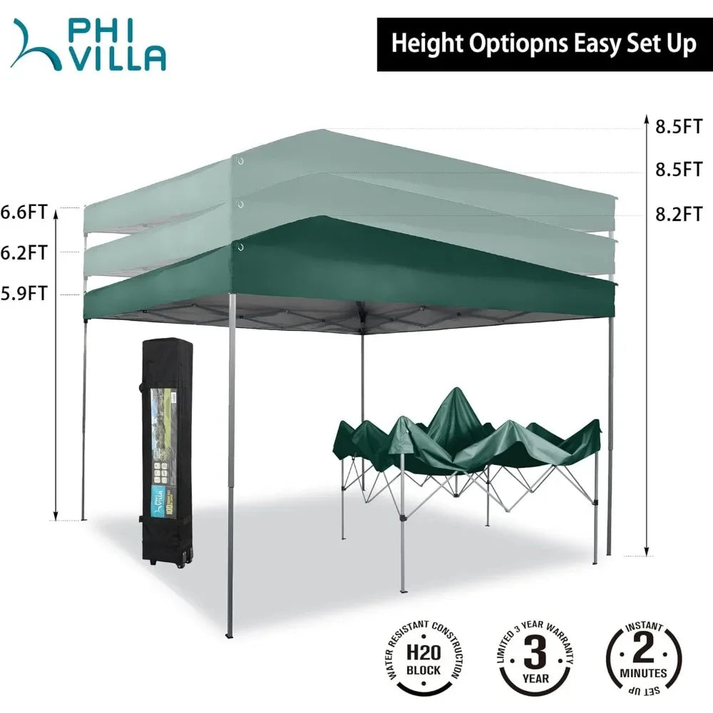 Outdoor Pop up Canopy 10'x10' Tent Camping Sun Shelter-Series Party Tent, 100 Sq. Ft of Shade (Green)