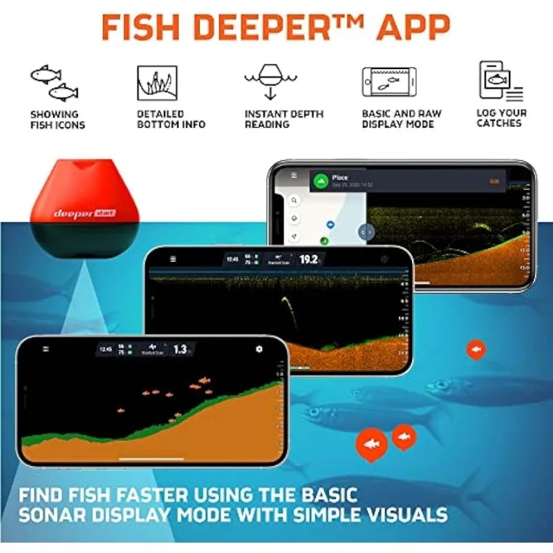 Portable Fish Finder and Depth Finder For Recreational Fishing From Dock, Shore Or Bank