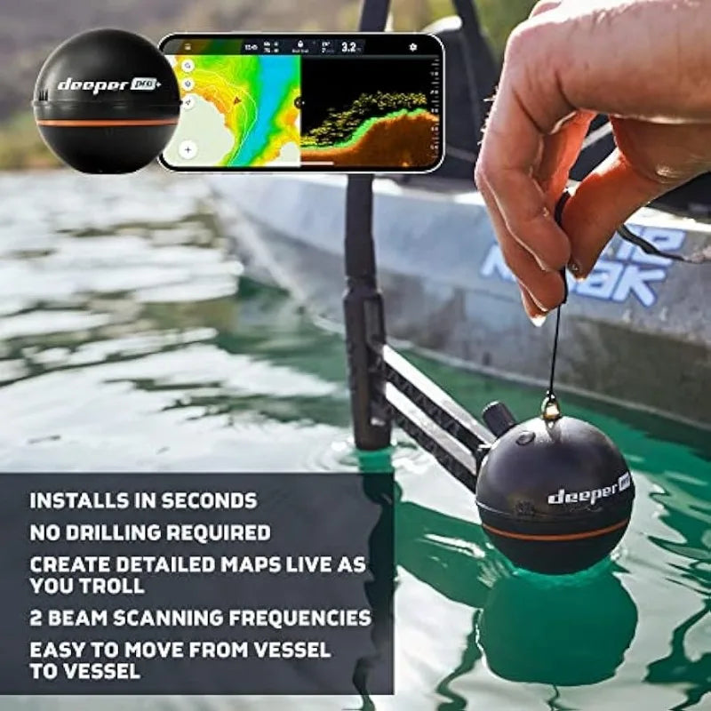 Deeper PRO+ Smart Sonar Castable and Portable WiFi Fish Finder with Gps