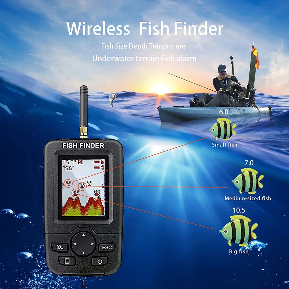 Wireless Sonar Fishing Alert Fish Finder Underwater Echo Sounder