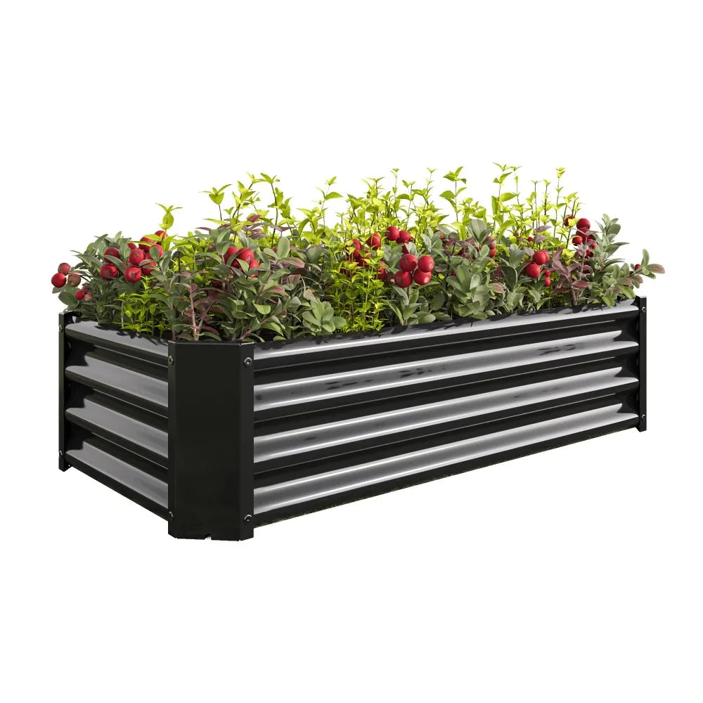 Raised Garden Bed Kit - Garden Outdoor Planter Box for Vegetables - 4 ft x 2 ft - Black