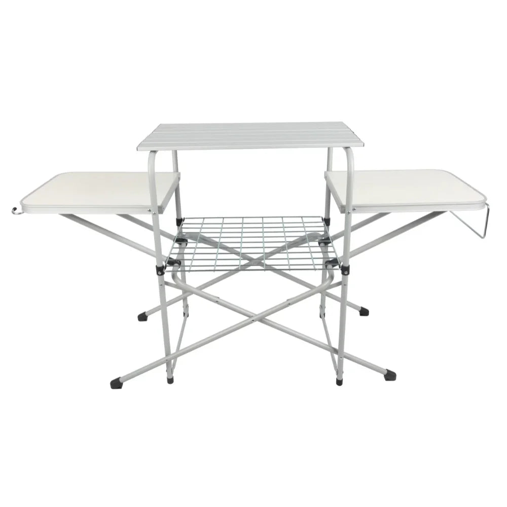 Camp Kitchen Cooking Stand with Three Table Tops Foldable   Outdoor    Furniture