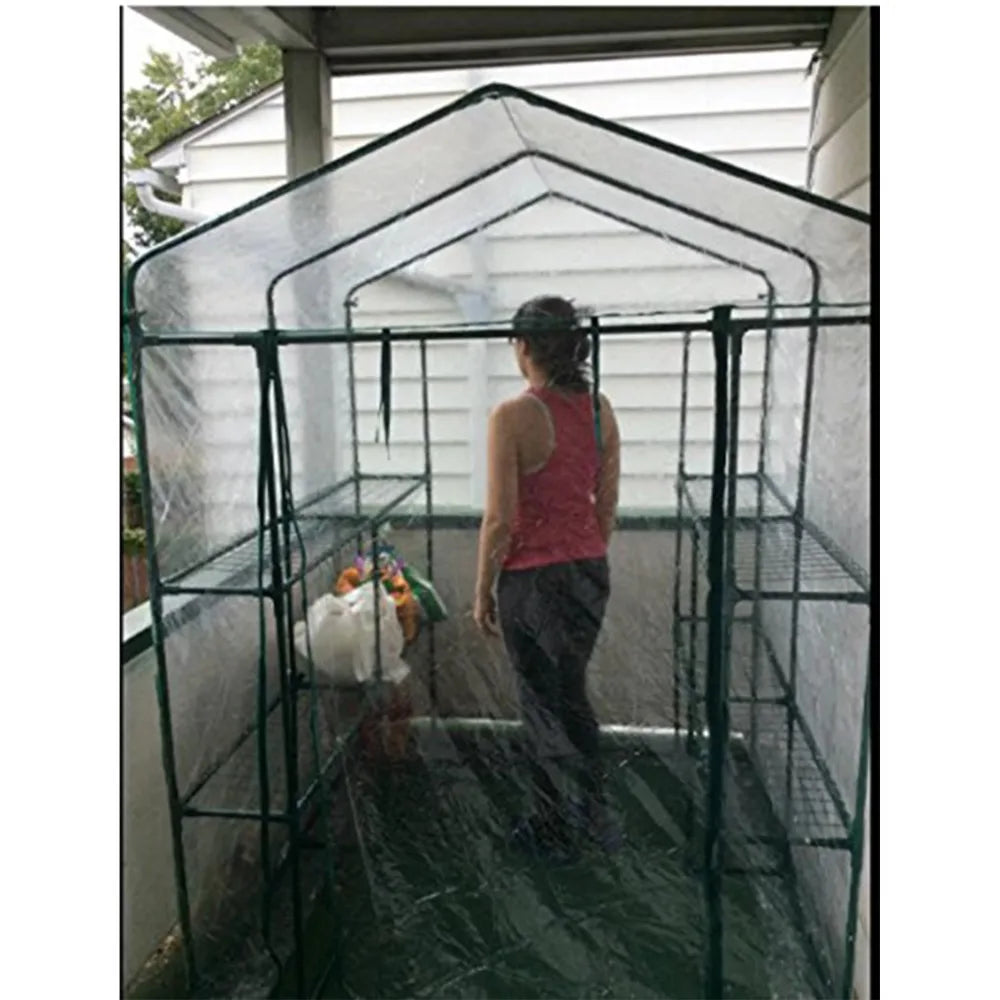 Versatile Greenhouse Plants House Steel Frame with Durable Shelves Indoor Outdoor