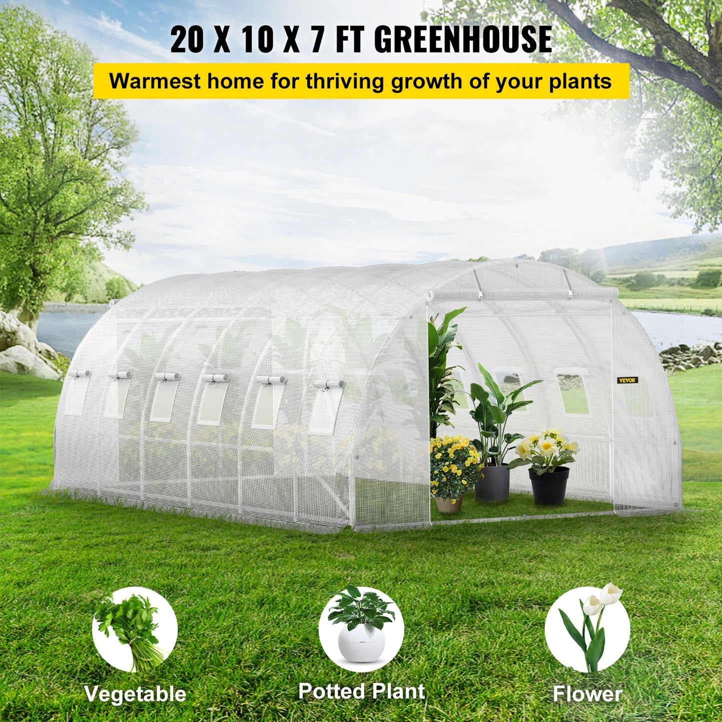 Walk-in Tunnel Greenhouse Galvanized Frame