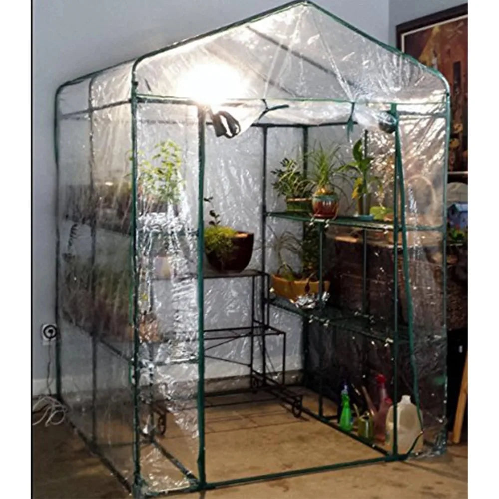 Versatile Greenhouse Plants House Steel Frame with Durable Shelves Indoor Outdoor