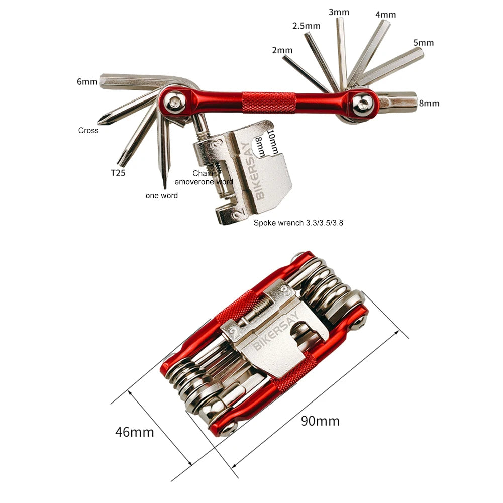 Aluminum Alloy Bike Multi Repair Tools Kit Portable Maintenance Accessories