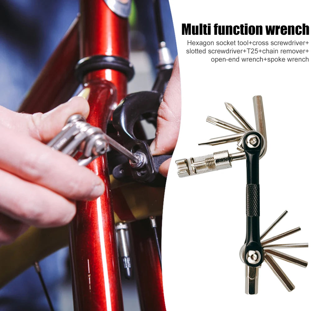 Aluminum Alloy Bike Multi Repair Tools Kit Portable Maintenance Accessories