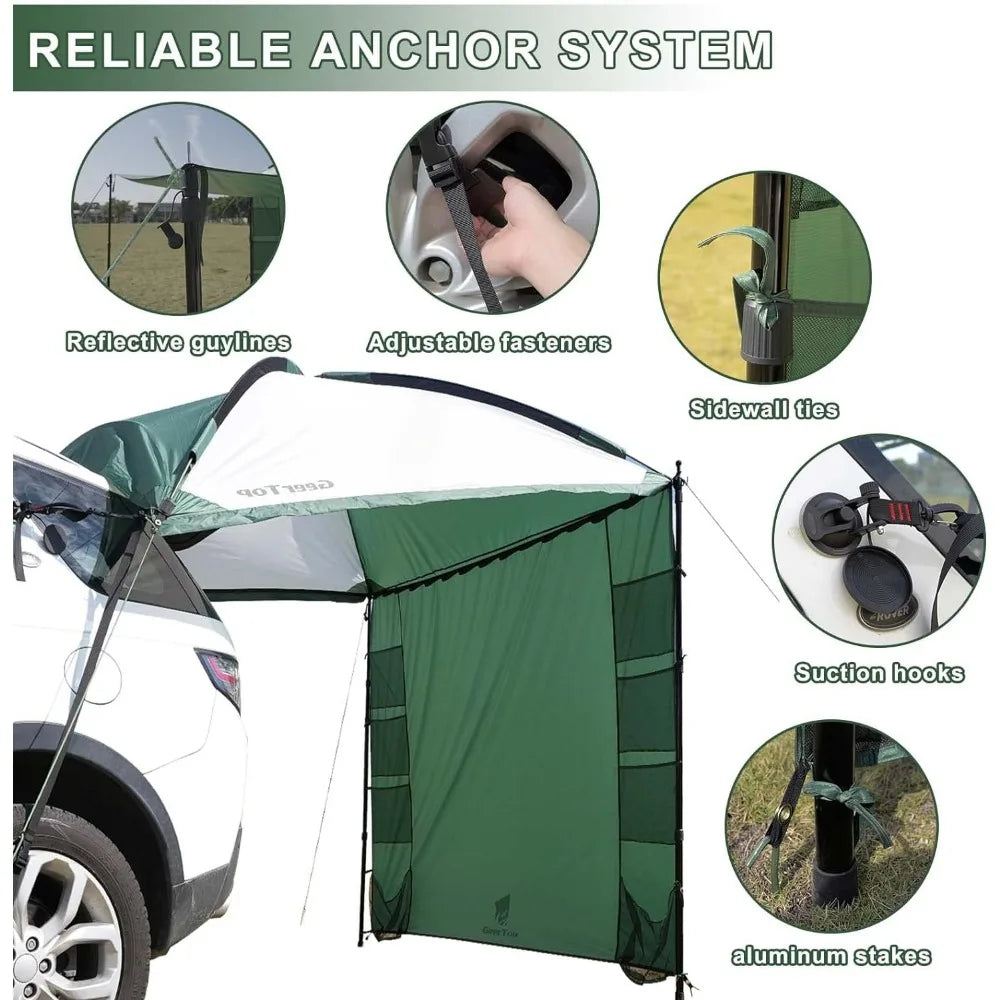 Portable Car Awning for Camping Vehicle Side Tent for SUV Car Trunk Shade Freight free