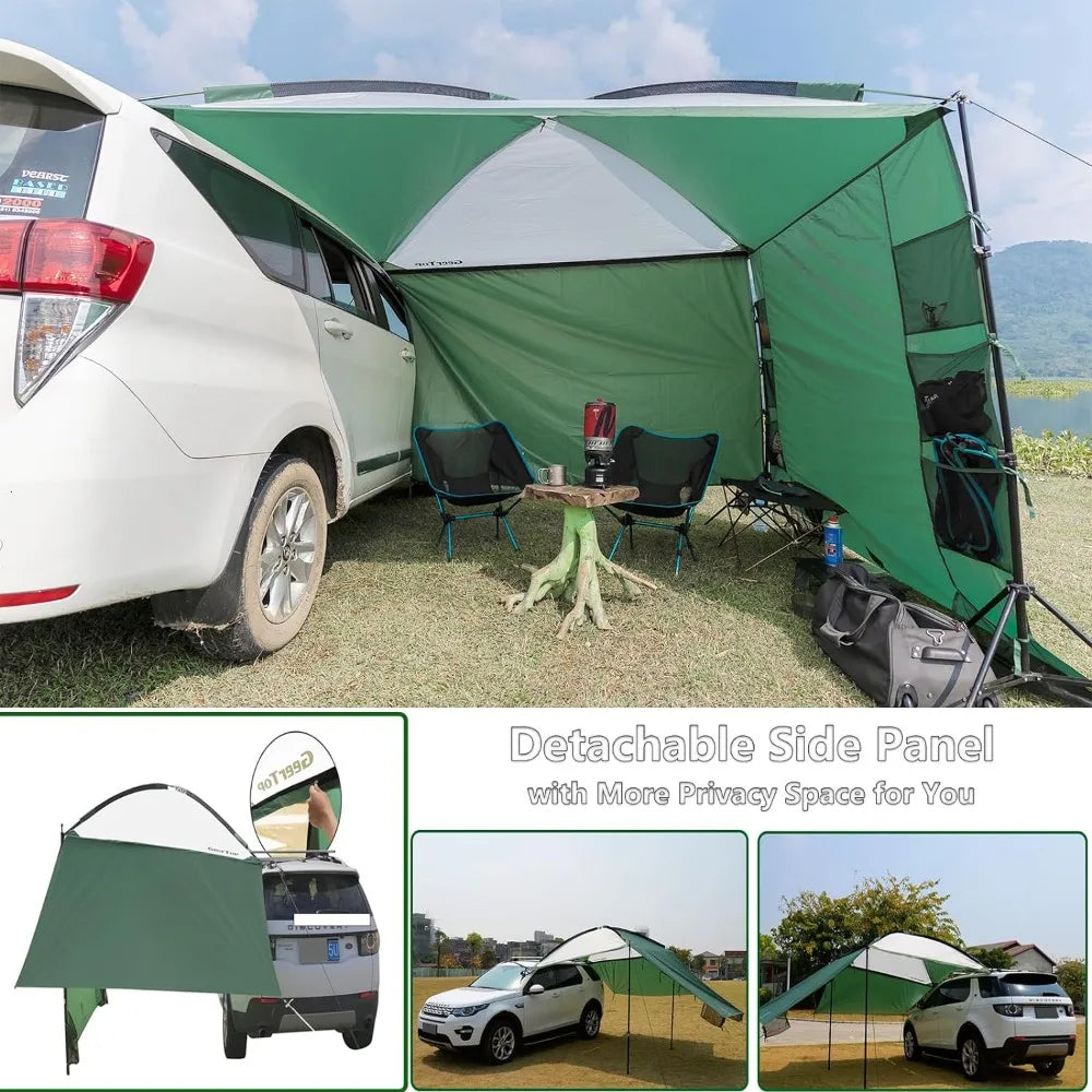 Portable Car Awning for Camping Vehicle Side Tent for SUV Car Trunk Shade Freight free